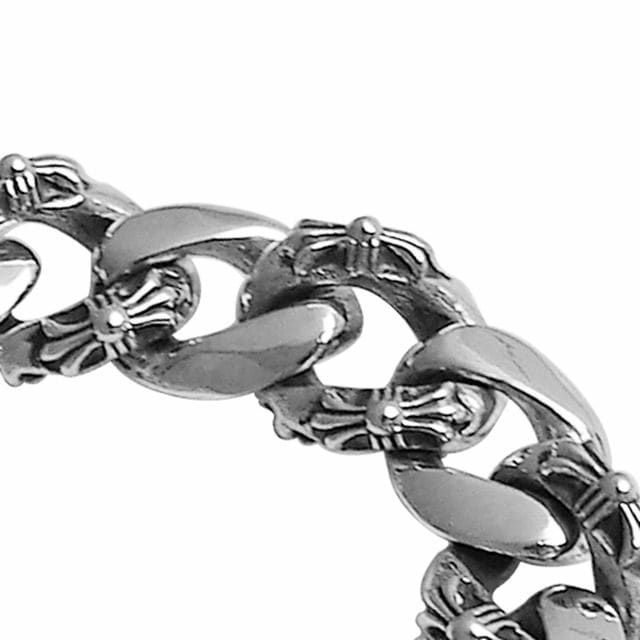 ステンレス ダガー ブレスレット ブレス フローラルクロス ID