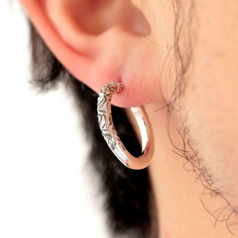 VIVIFTY ビビファイ アラベスク フープピアスw/gold (L) K18goldpost Arabesque Hoop Pierce w/gold (L) - VIVIFY STORE