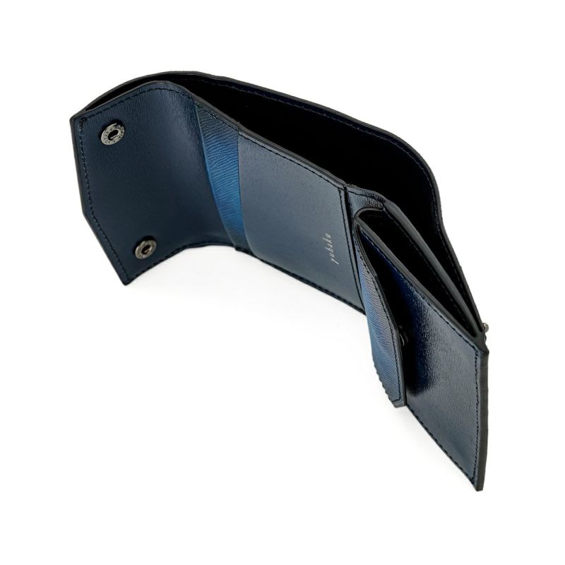 ユハク 財布 三つ折りコンパクトウォレット ブルー | ジュエリー