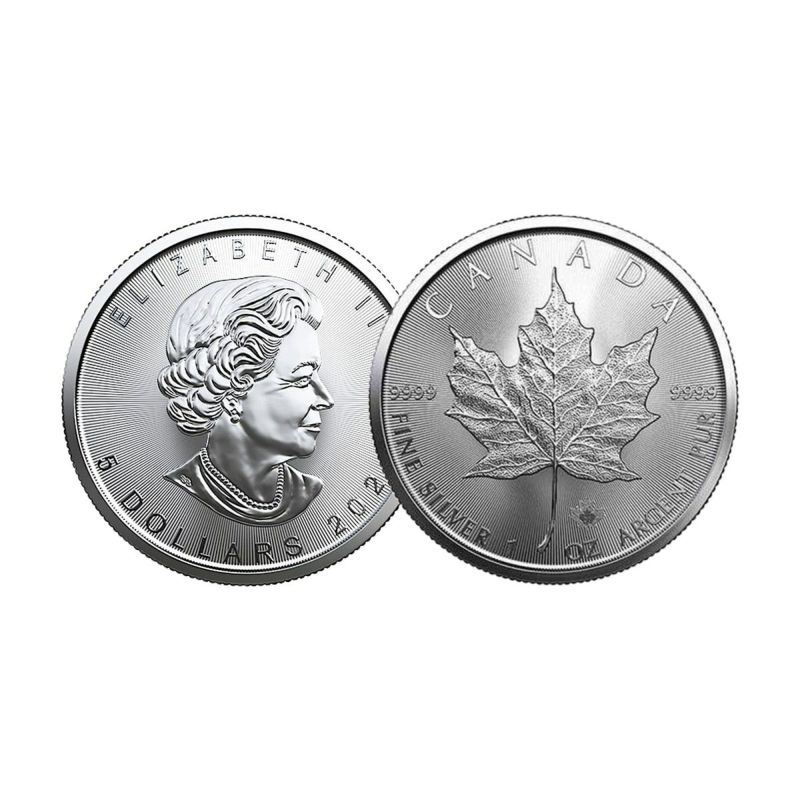 メイプルリーフ銀貨 2021年 1オンス×25枚貨幣