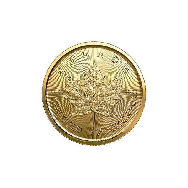 2022年製 メイプルリーフ金貨 カナダ 1/10オンス 16mm・2枚セット