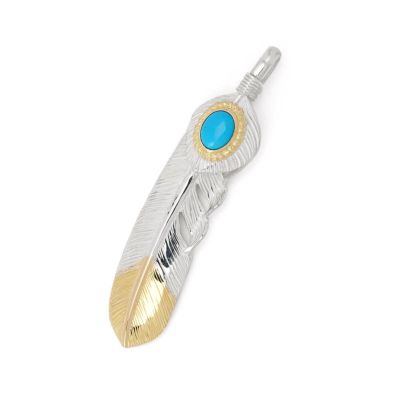 ゴッドサンズ 特大銀ハート金縄TQ先金フェザー（右向き）74mm