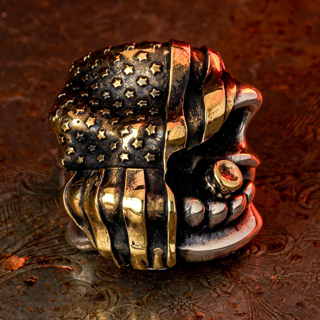 スターリンギア　パンチャーデビルリング 特大ガーネットカスタム スターリンギア パンチャーデビルリング 特大ガーネットカスタム PAVE