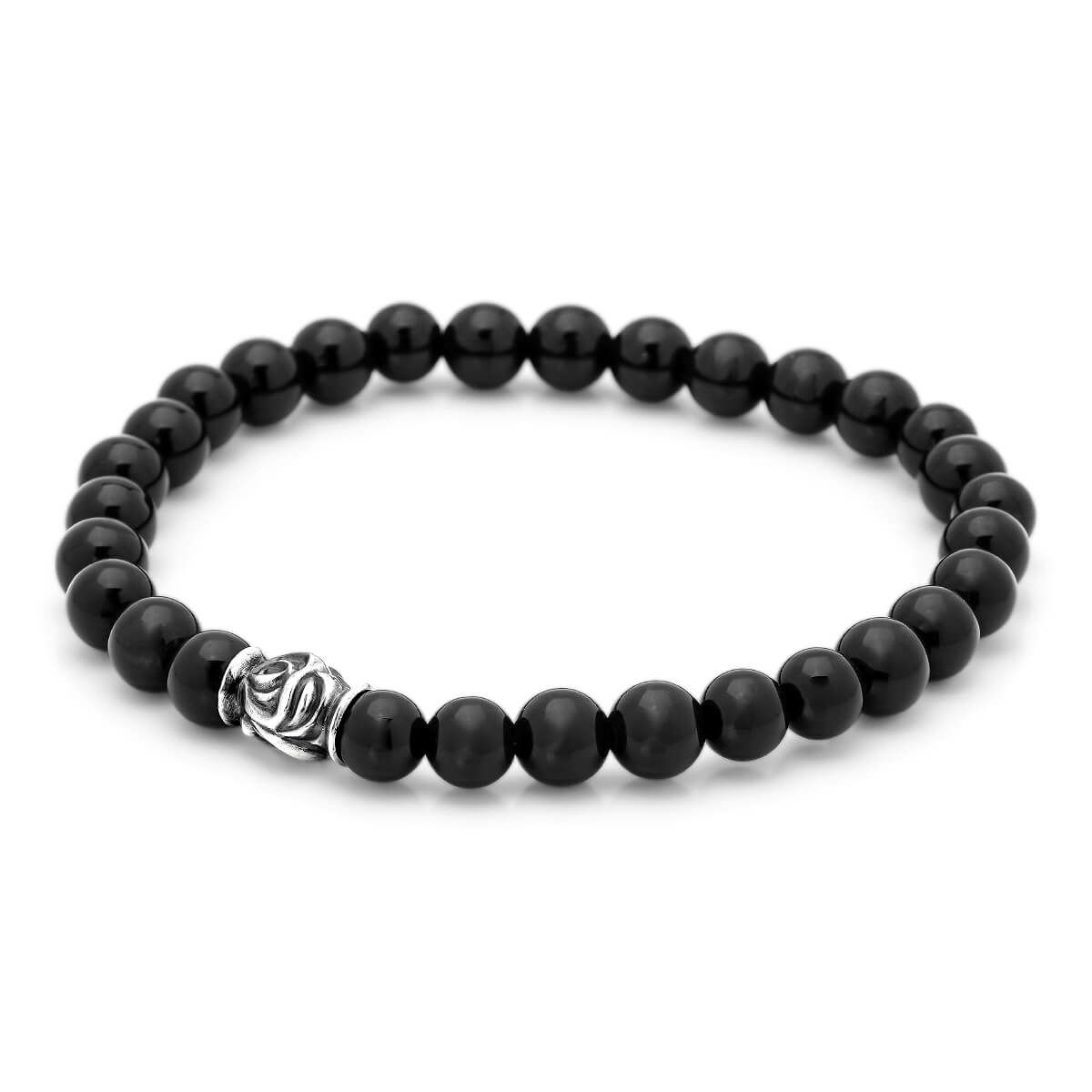 【美品】ロンワンズ（LONE ONES） ストーンブレスレット イーグル 6mm ロンワンズ MFストーンブレスレット イーグルビーズ w/オニキス 6mm