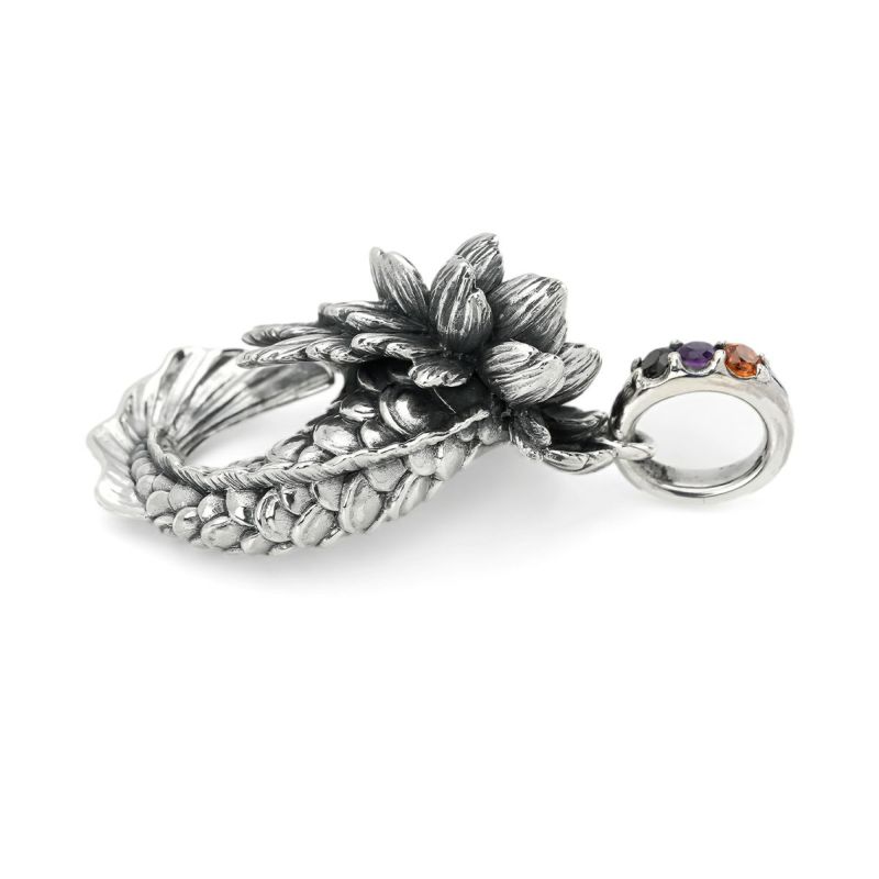 ブラッディマリー ロータスヘッドペンダント -蓮魚- w/スぺサルタイト