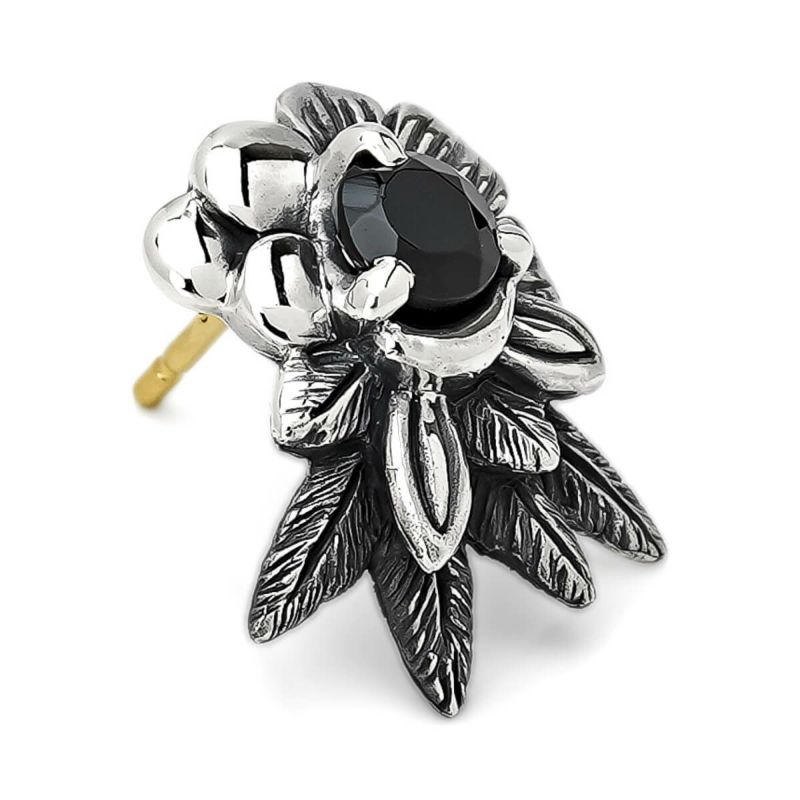 たこ　アバロンピアス　Bloody Mary ブラッディマリー アバロンピアス -鮑花- w/ブラックスピネル