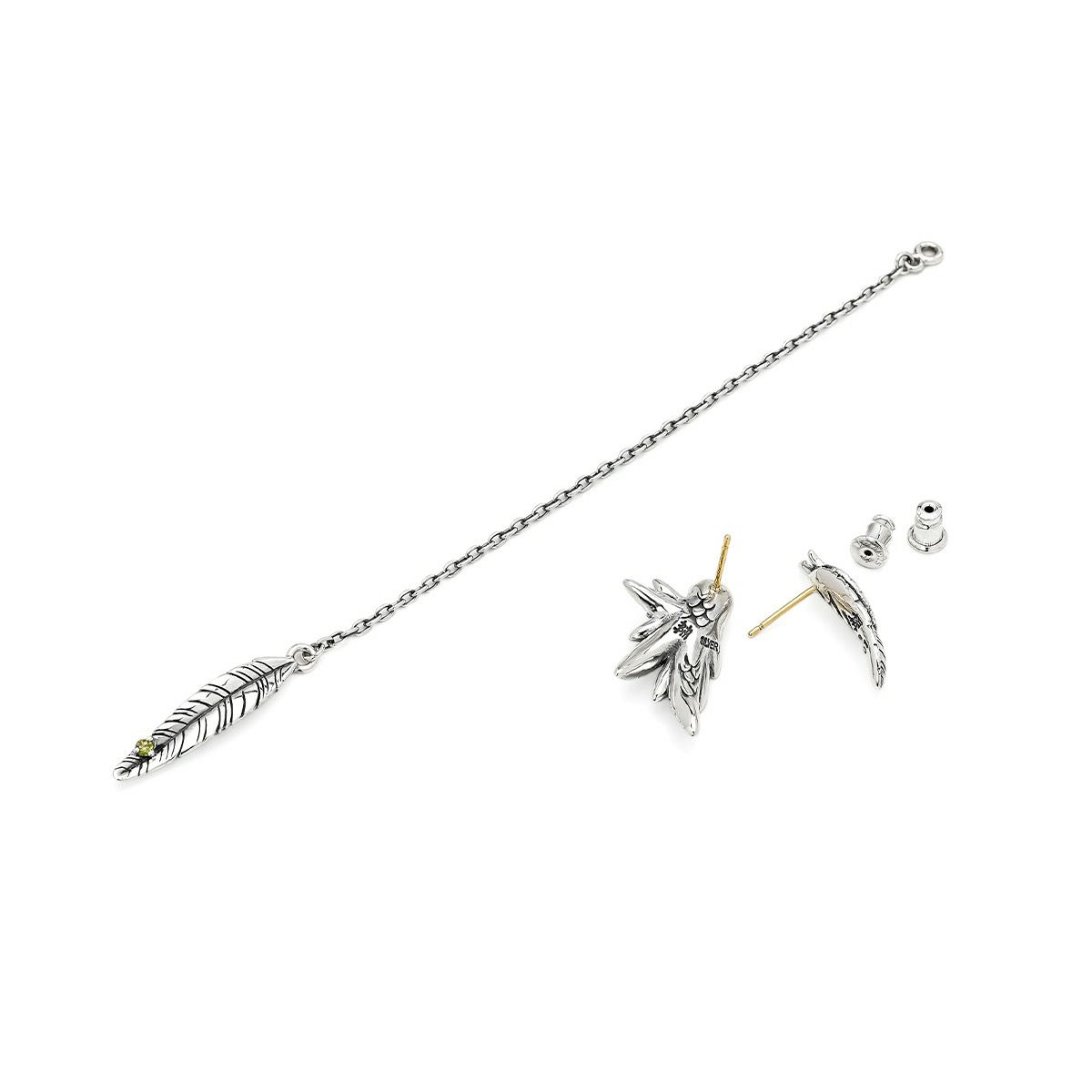 ブラッディマリー ネイビーピアス -青鳥- w/ホワイトオパール