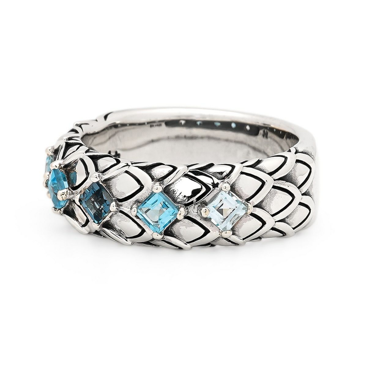 レザーズアンドトレジャーズ オクトパスレザーバングル w/ブルー